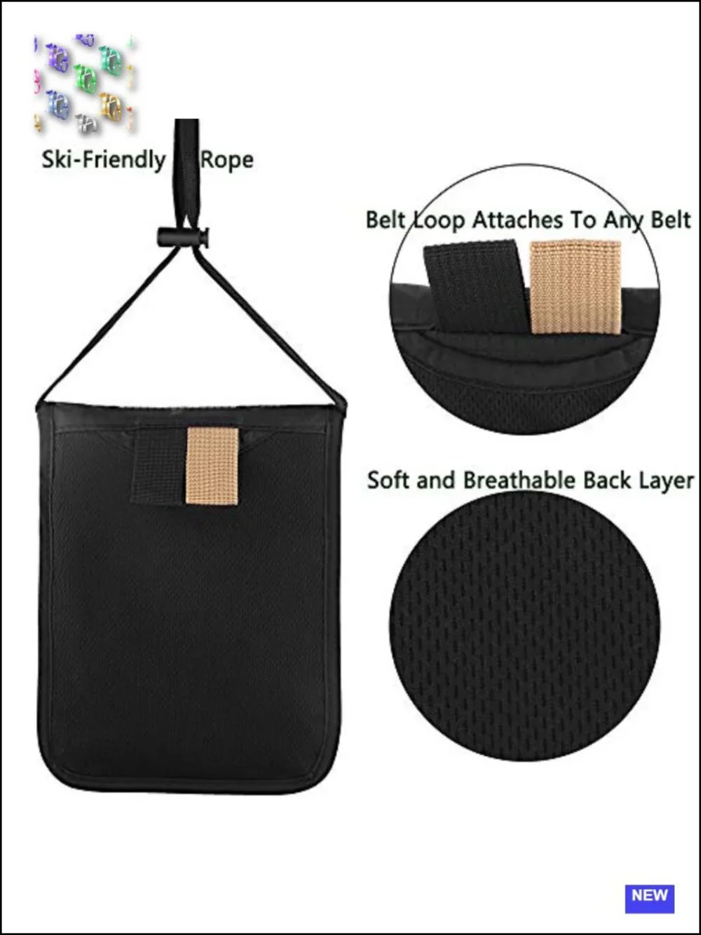 RFID Blocking Travel Pouch Neck Wallet Passport Holder Organizer with 6